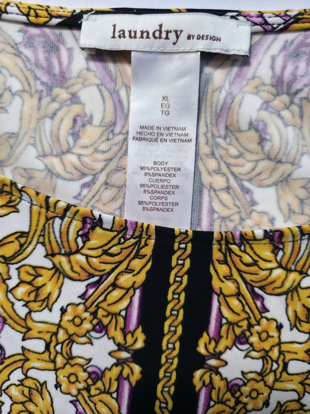 Laundry By Design XL Luxury Baroque Print Dress Stretch Elegant NWT - Picture 11 of 11
